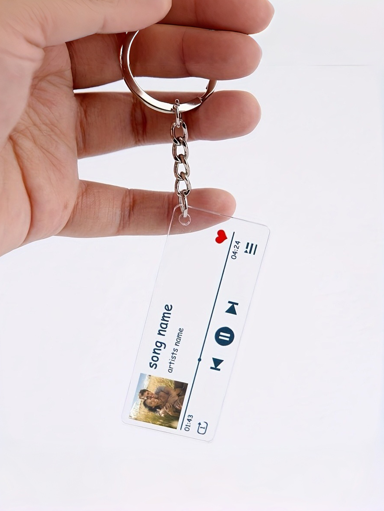 Album Cover Lyrics Car Enthusiast Keychain, Personalized, Ideal Holiday Gift